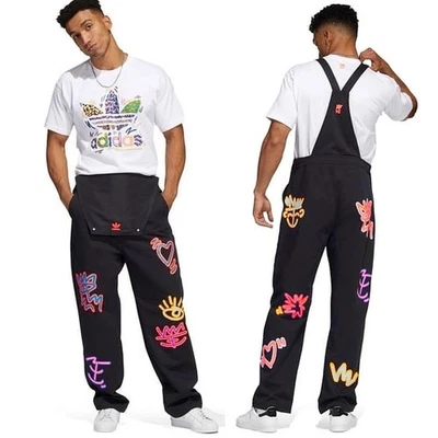 Adidas x Kris Andrew Love Overall Herren Latzhose Arbeitshose Hose Jeans schwarz - Bild 1 von 4