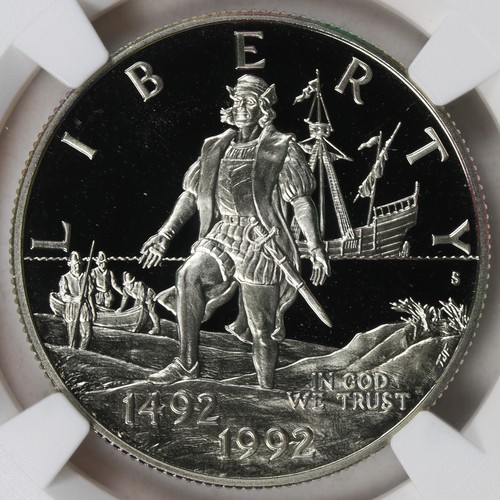 1992-S 50c Columbus Quincentenary Commemorative Half Dollar NGC PF69UCAM - Picture 3 of 4