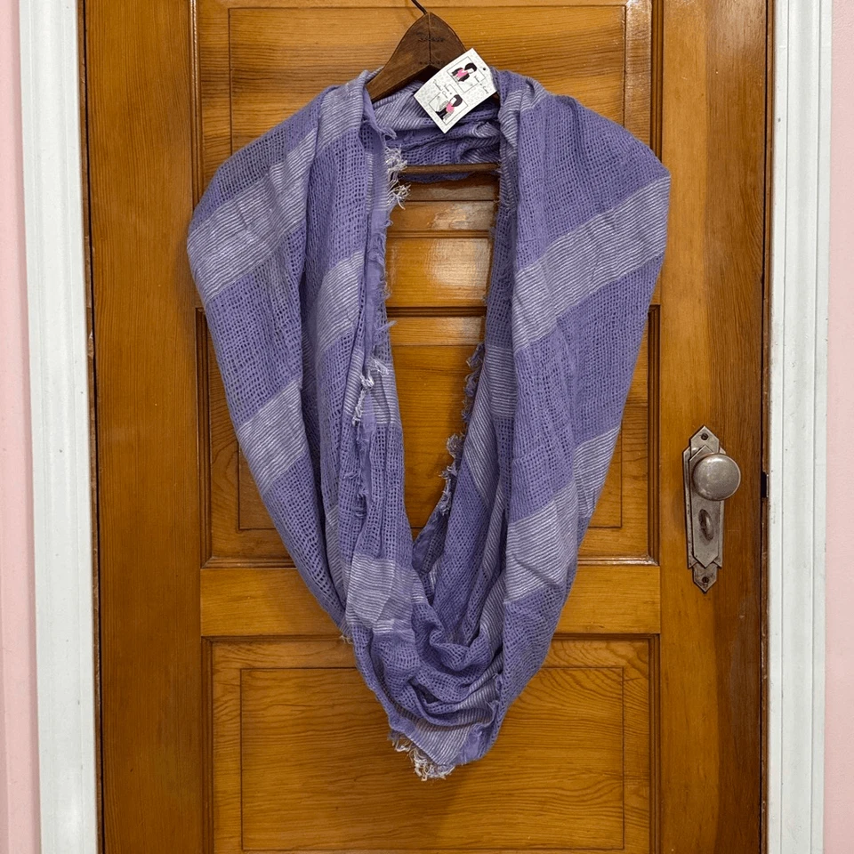 Cejon Light Purple Silver Infinity Scarf Rayon New With Tags - Image 3 of 4