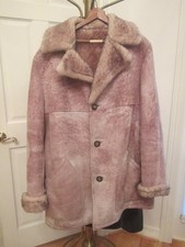 Sheepskin Shearling Leather Vintage Marlboro Man Style Ranch Coat Sz 42 XL 