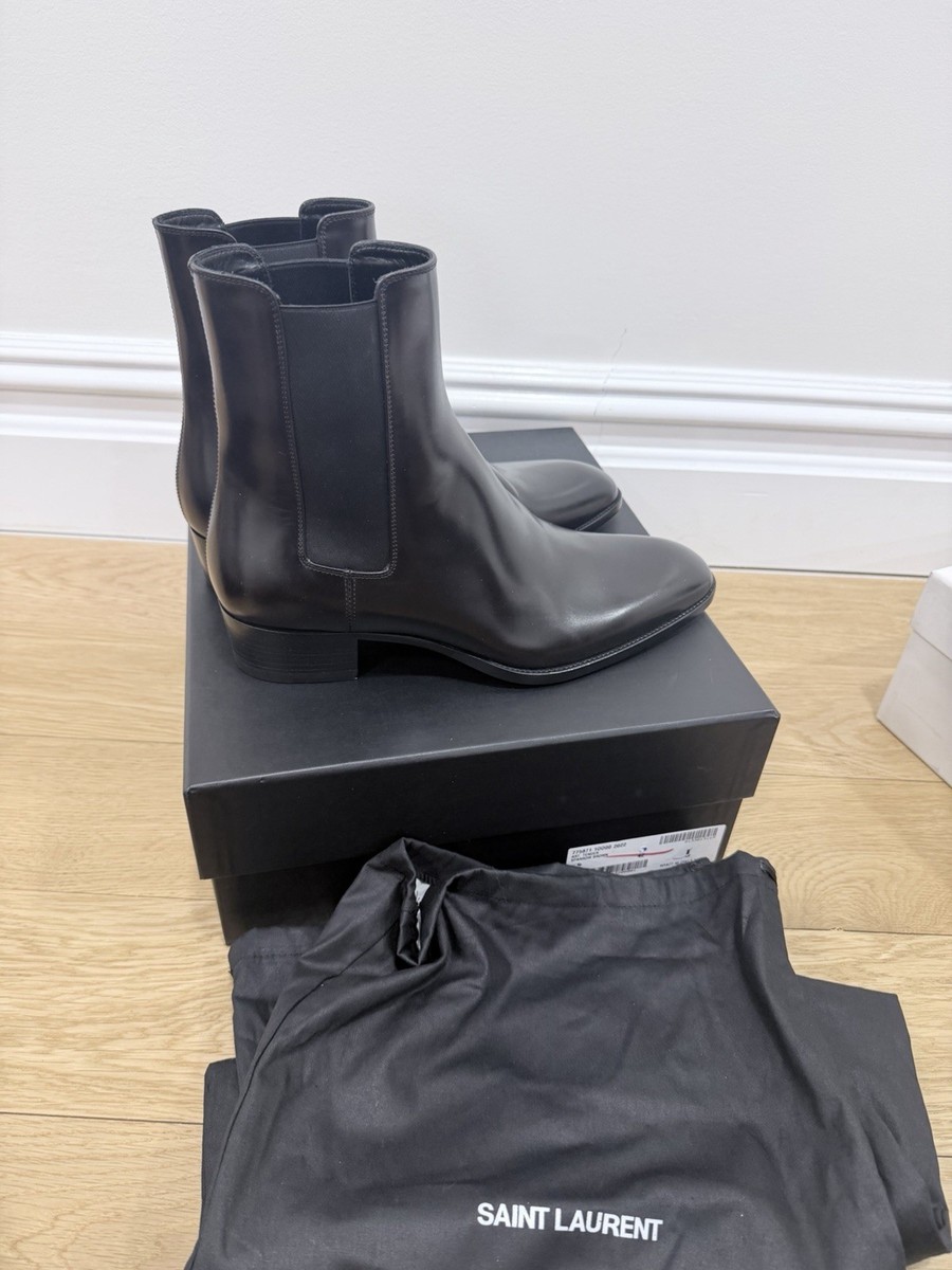 靴 SAINT LAURENT WYATT HARNESS 42 Saint Laurent Men's Leather Chelsea Boots Size 42 nwb Wyatt