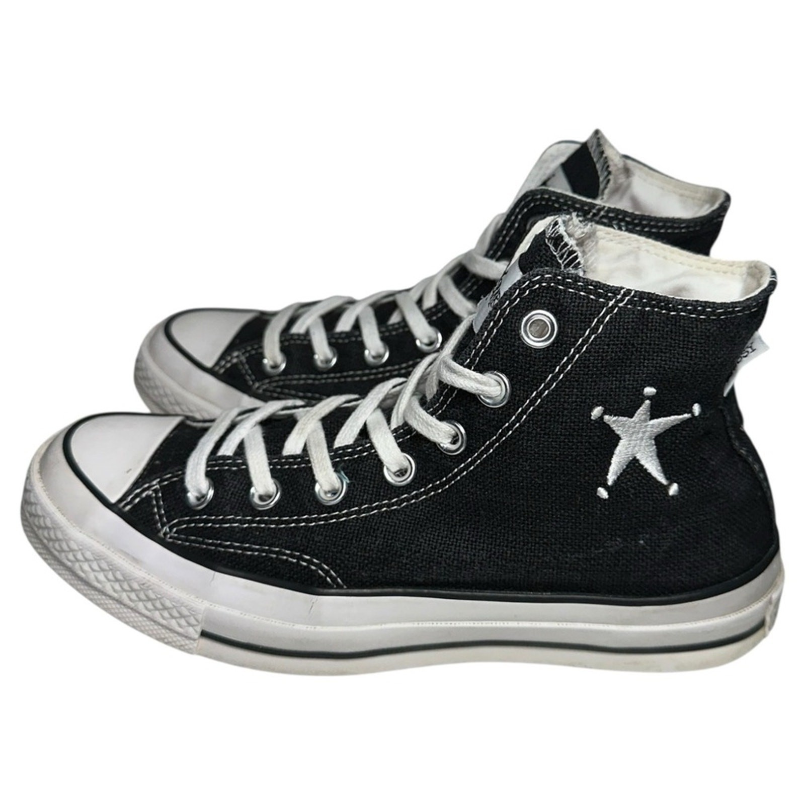 Converse x Stussy Womens Size 8 Black White Chuck 70 High A01765C Shoes Sneakers thumbnail 5