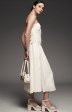 Anthropologie ASTR The Label Maxi Dress Ivory Zori A Line Preppy Vacay Large NWT