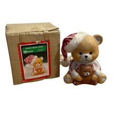 Vtg Christmas Around the World Teddy Bear Light Striped Hat Orig Box 1987 Taiwan