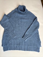 Patagonia Off Country Navy Blue Turtleneck Knit Sweater Size Medium Cozy
