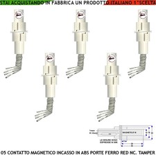 Compatibile Elkron 5 Pz. Contatti Magnetici ABS Porte Blindate Incasso Antifurto