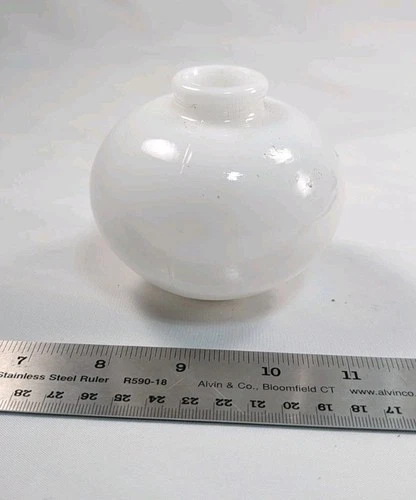 Antique Round White Milk Glass Lightning Rod Ball