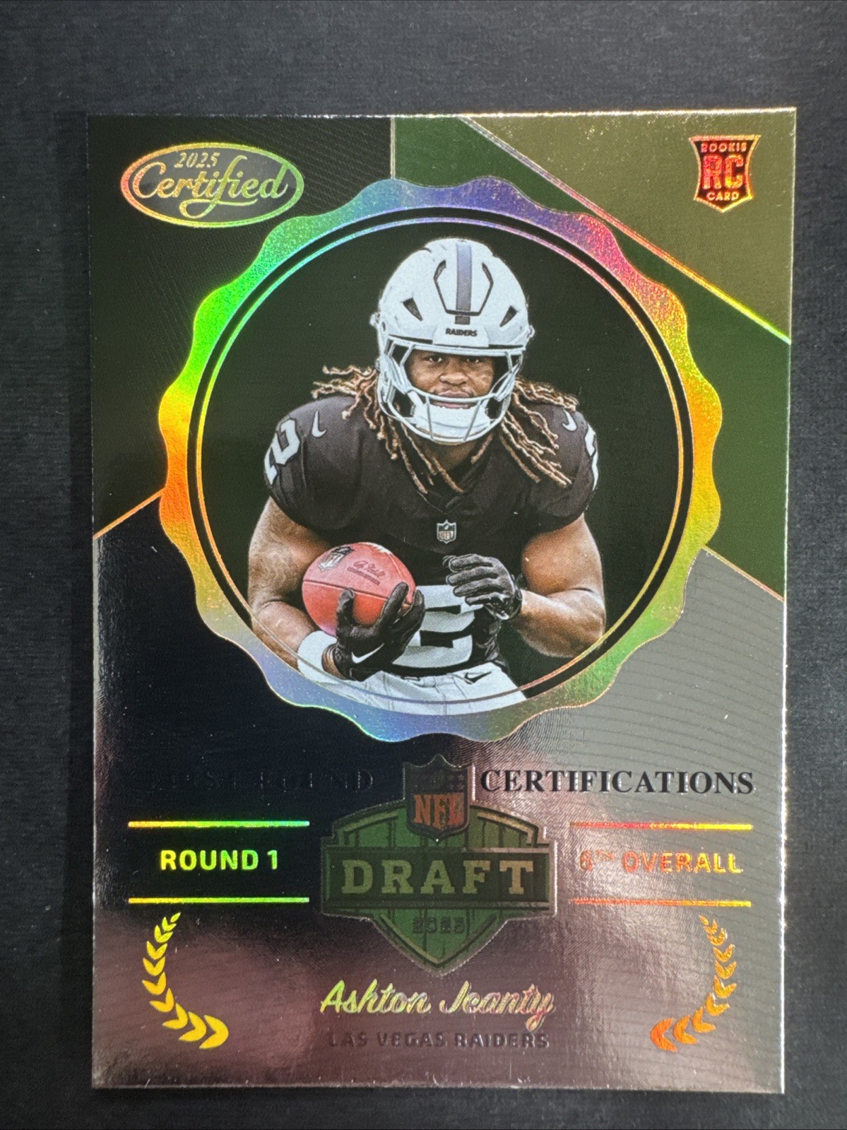 2025 Panini Certified Football Ashton Jeanty RC - FIRST ROUND CERTIFICATIONS SSP