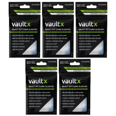 Vault X Exact Fit Trading Card Sleeves, Soft, High Clear 500 Pack, 