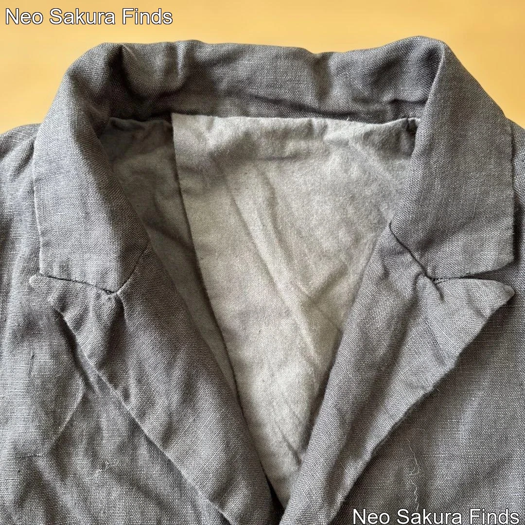 EEL Linen Stick Jacket M - Chic Vintage Aesthetic - product detail image 2