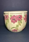 Antique WELLER Art Pottery ROMA Jardiniere Planter Pink & Green Floral on Ivory