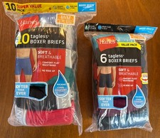 Super Value Hanes Tagless 10  6 Pack Boxer Briefs Cool Soft Comfort SEALED - M