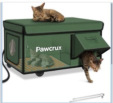 Large Insulated Outdoor Cat House Heated Cat Enclosure with Escape Door 16x26x14