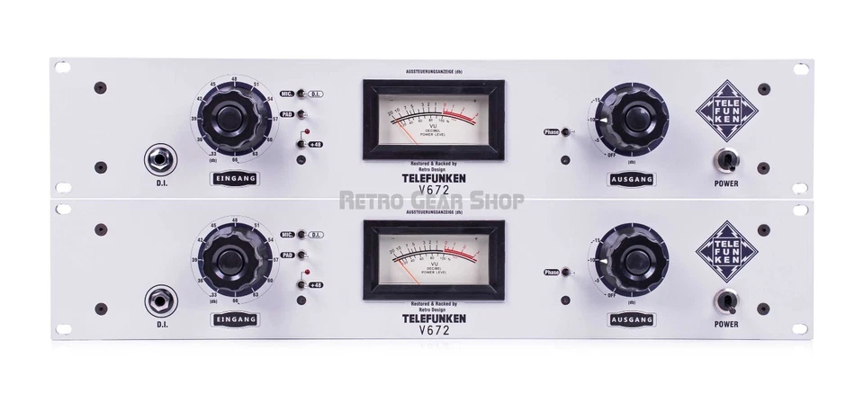 Telefunken V672 Vintage Preamp Stereo Pair Racked Microphone Pre - Image 2 of 4