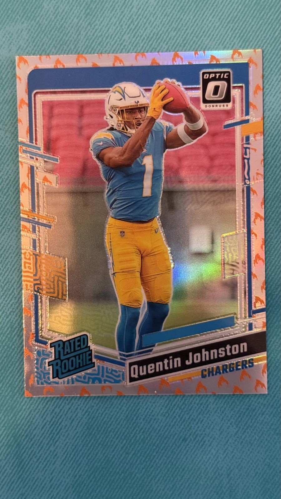 2023 Panini Optic Quentin Johnston Fire Emoji Rated Rookie #265 Chargers SSP🔥