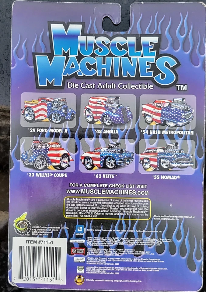 Muscle Machines 1:64 Stars And Stripes '48 Ford Anglia Free Shipping - Image 2 of 3