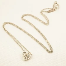 Tiffany & Co. 16" Platinum & Diamond Trio Heart Pendant Necklace - Free Ship USA