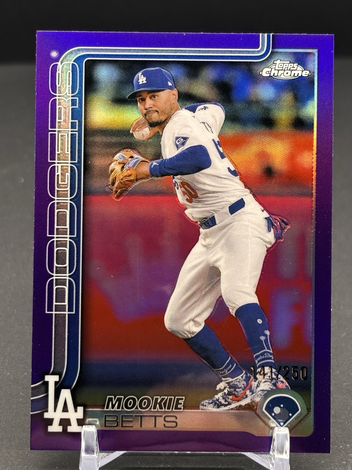 2025 Topps Chrome Mookie Betts #50 Purple Refractor /250 Los Angeles Dodgers