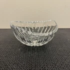 Stunning Vintage Waterford Cut Crystal Ribbed Oval Tear Shaped Unique Bowl 8"