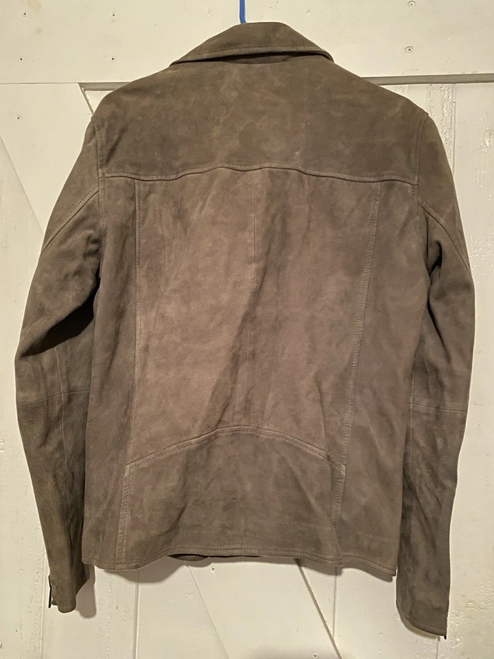 Chaqueta motera de cuero gamuza Selected Homme “Beluga” talla M Foto 3 de 4