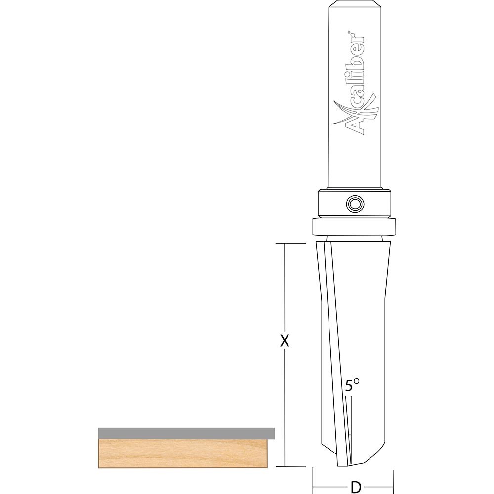 Axcaliber Flush Trim Cutter with Down Shear - Top Bearing