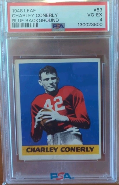 1948 Leaf - Charlie Conerly #53 Name Misspelled as Charley (RC) PSA 4 VG-EX