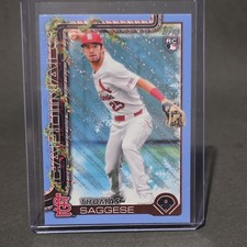 Topps 2024 Holiday Blue Holiday Lights Thomas Saggese Cardinals Rookie #H187