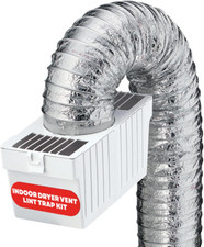Dryer Lint Trap Kit, Indoor Venting with Supurr-Flex Flexible Metallic Duct, Inc