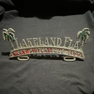 Lakeland FL "Most Picturesque City" Palm Tree Metal License Plate Topper Frame