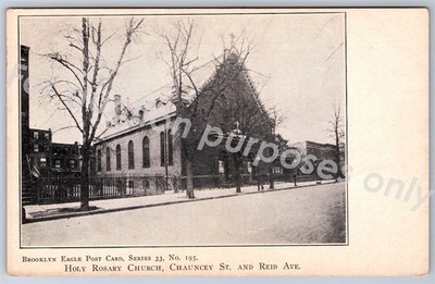 Brooklyn Eagle: #195 Holy Rosary Church Chauncey St New York Vintage Postcard