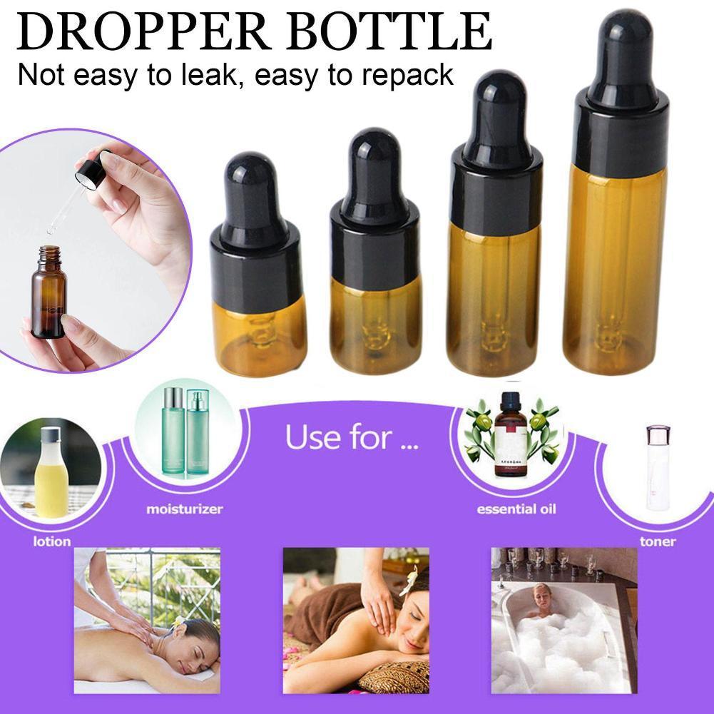 Portable Aromatherapy Essential Oil Bottle Glass Dropper Cap With Bottle Y1I7 .~