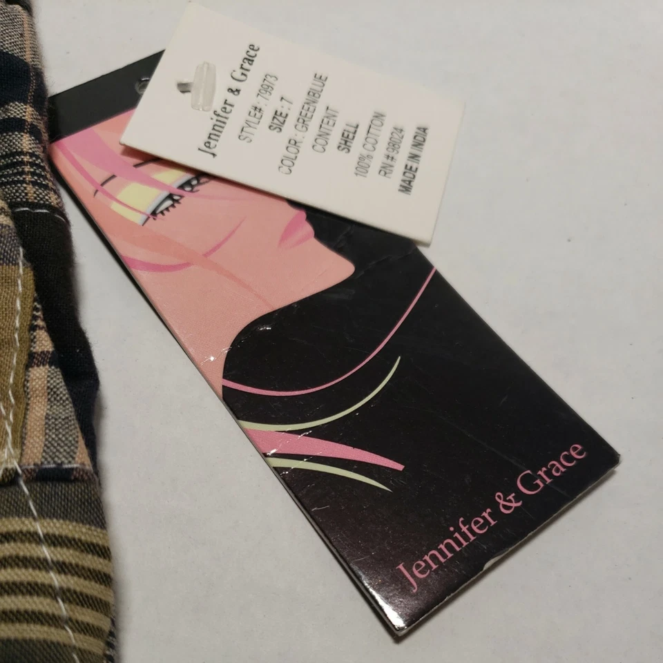 Pantalones Cortos JENNIFER & GRACE Verde Azul Algodón Niñas Talla 7 NUEVO Foto 4 de 4