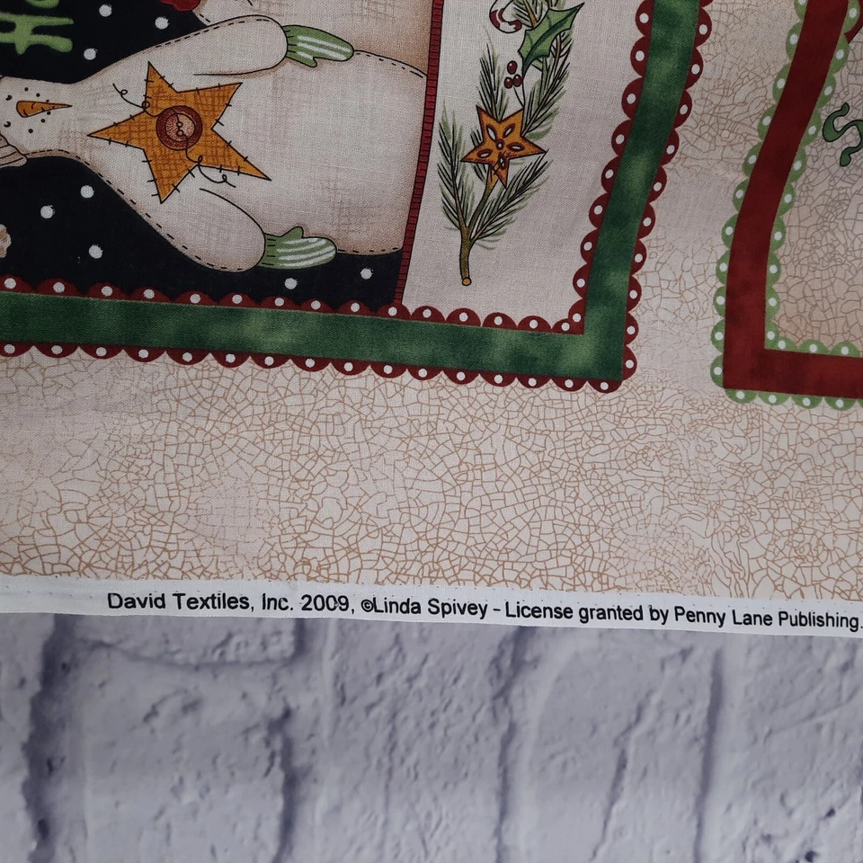 Christmas Snowman Fabric Panel David Textiles 2009 36" X 43" Unused Quilting - Image 2 of 2