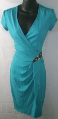 NWT Cache Turquoise rayon dress size XS MRSP $148 -defects 