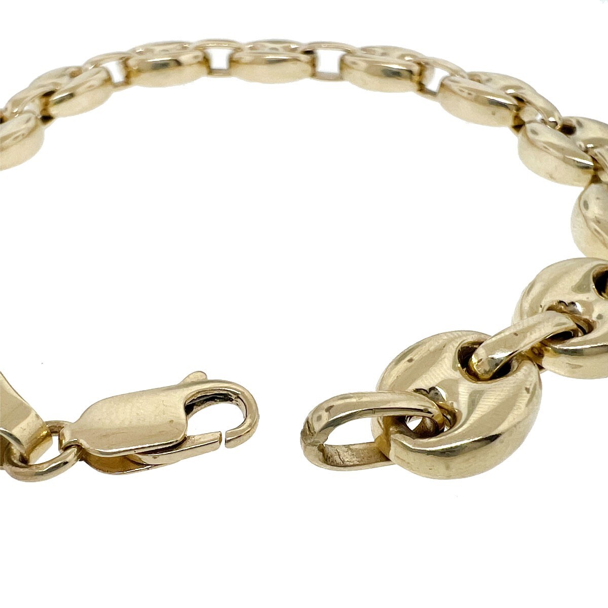 14k Yellow Gold Men's Gucci Link Chain Bracelet Gem