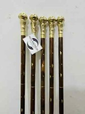 Brass Knob Handle Walking Stick Wooden Walking Stick gift Lot of 5 unit