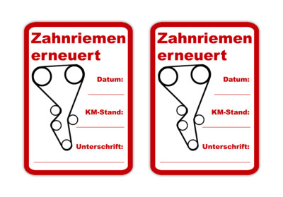 2x Aufkleber Zahnriemen Wechsel gewechselt Service Kundendienst Wartung Auto KFZ