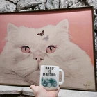 Vintage Milk Glass Mug C Handle Bald is Beautiful