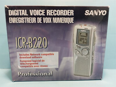 SANYO ICR-B220 MICROCASSETTE DICTATION VOICE RECORDER PLAYER WITH 256 MB SD CARD