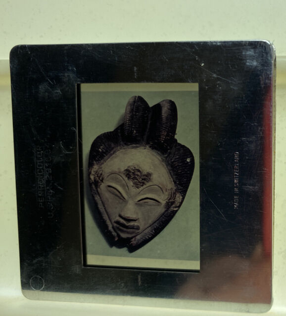 Ogowe Woman’s Mask: African Congo Bantu Tribal Art 35mm Glass Slide