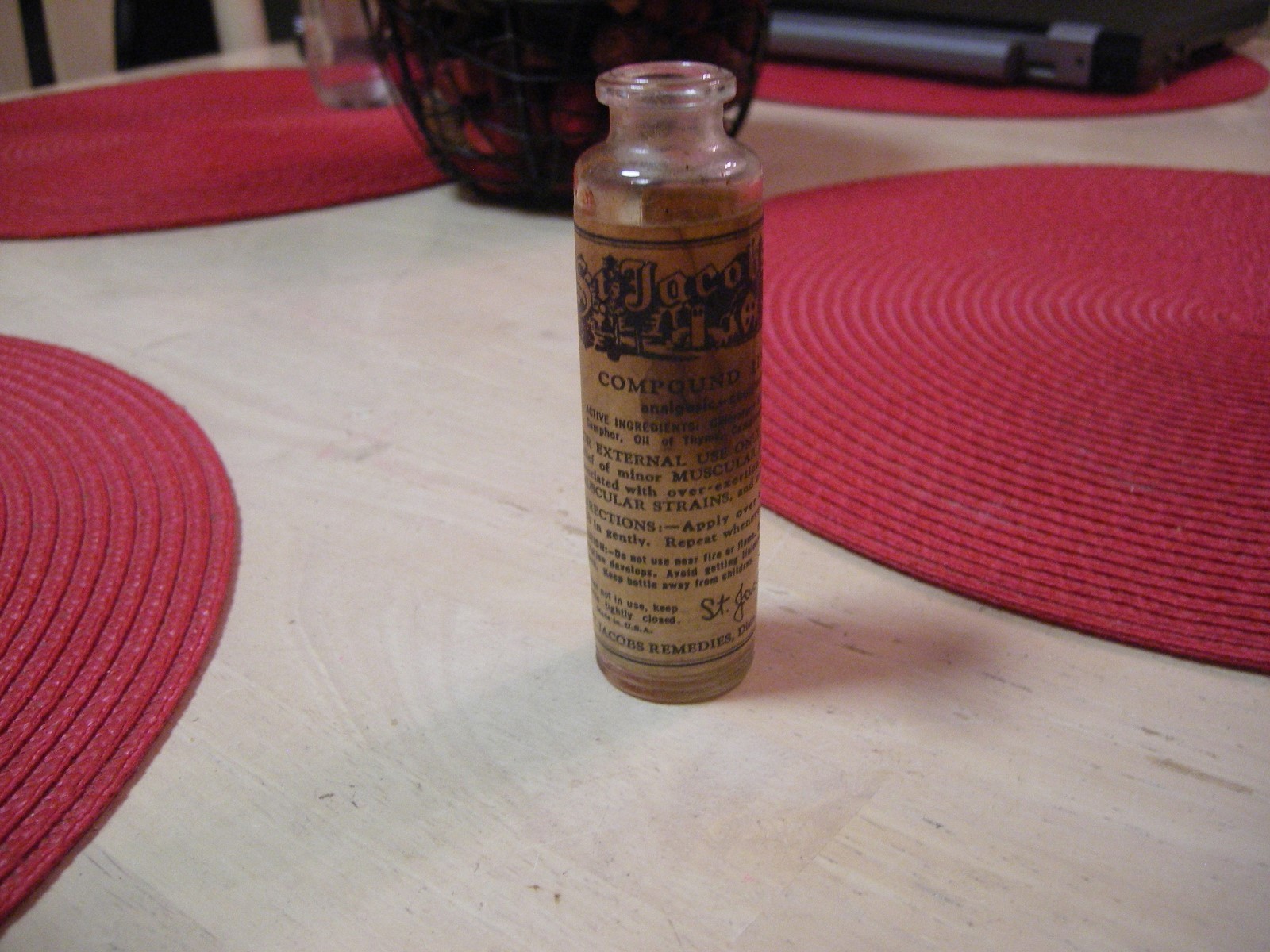 Vintage Antique St. Jacobs Oil Glass Bottle Collectable Americana | eBay UK