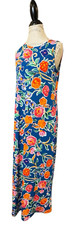 VINCE CAMUTO Women's Maxi Shift Dress M Sleeveless Key Hole Back Slit Floral