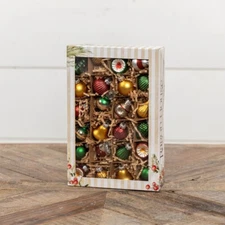 Ragon House 1" Mercury Glass Vtg Inspired Classic Christmas Ornaments Set of 24