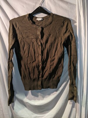 H&M Basic Strickjacke olivgrün Größe XS