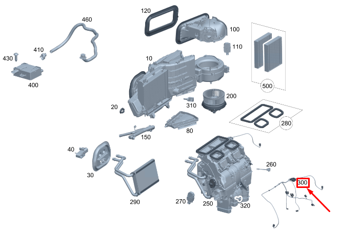 Neu MERCEDES-BENZ EQS V297 Klimaanlagenverkabelung RHD A2978209300 Original