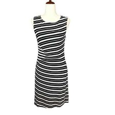 ANN TAYLOR LOFT STRIPED SLEEVELESS DRESS SIZE SMALL PRE-OWNED