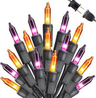 Halloween Lights, 25Ft 100 Count String Lights Outdoor Decor Orange & Purple 