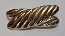 Vintage Silvertone Polished Hair Brooch Barrette Clip Marked Made in France