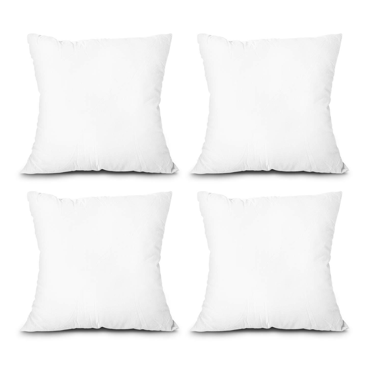 EDOW Throw Pillow Inserts Set of 4 Lightweight Down Alternative Polyester