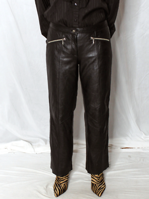 パンツ 90s vintage black leather straight pant 1990s Black Leather Pants, sz. 1XL – Lost Girls Vintage